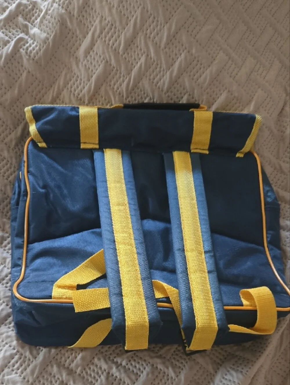 Blue and Yellow Anime Messenger Backpack
